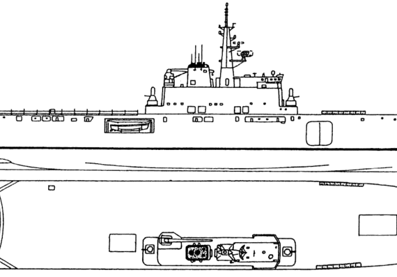 Корабль JMSDF Osumi [ (Tank Landing Ship) - чертежи, габариты, рисунки
